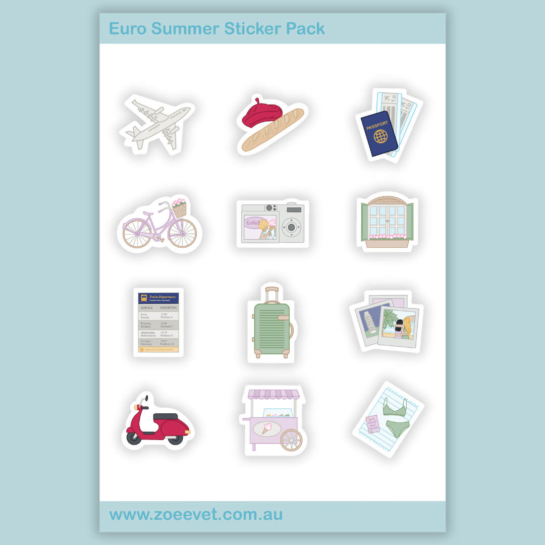 Euro Summer Sticker Pack