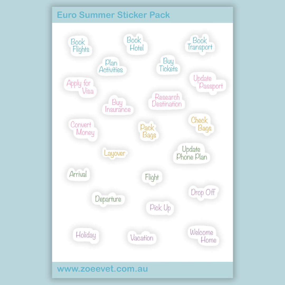 Euro Summer Sticker Pack